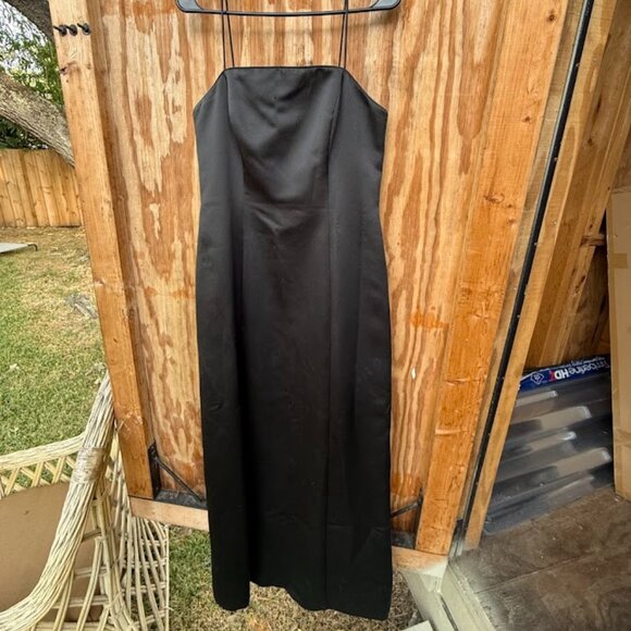 ALEX Evening Black Spaghetti Strap Formal Dress (Size 10) - Picture 2 of 4